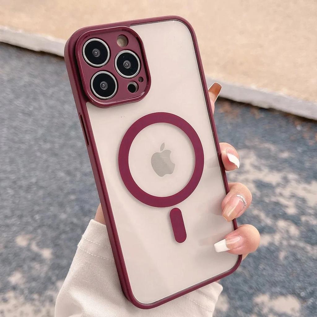 Роскошный магнитный чехол с беспроводной зарядкой для Magsafe для iPhone 15 14 13 12 11 Pro Max, мягкий магнитный бампер из ТПУ, противоударный чехол