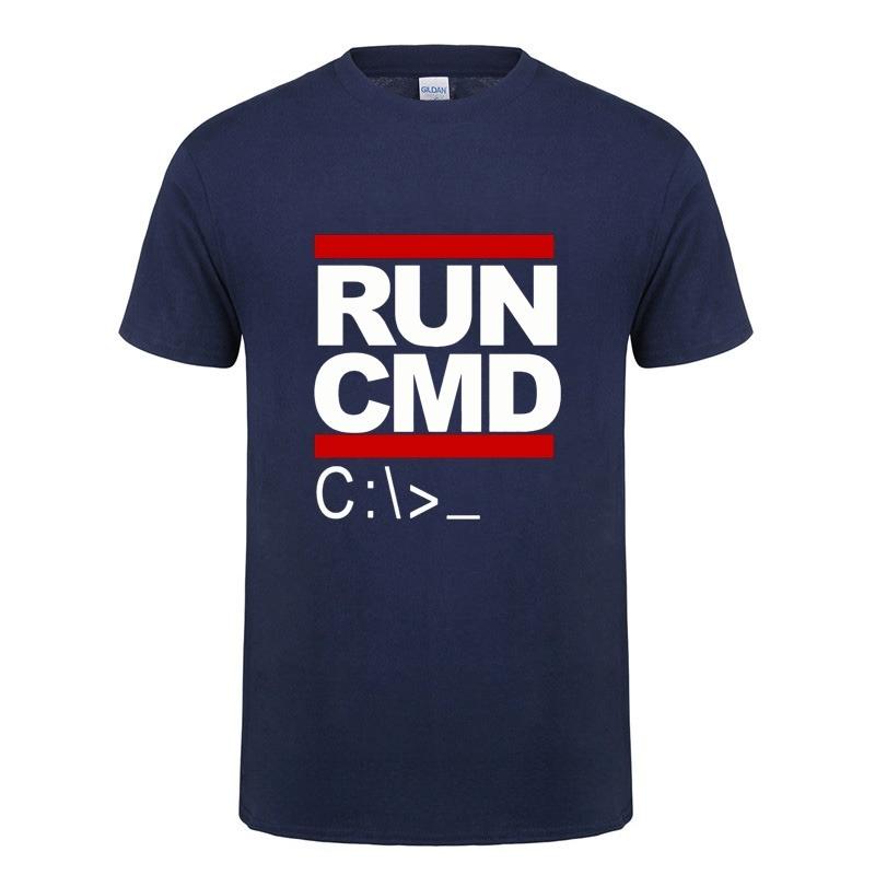 2026 Run Cmd Computer Programmer Tshirts Funny Birthday Gift for Man Boyfriend Husband Summer Short Sleeve Cotton T-Shirt Women Casual Tee Top