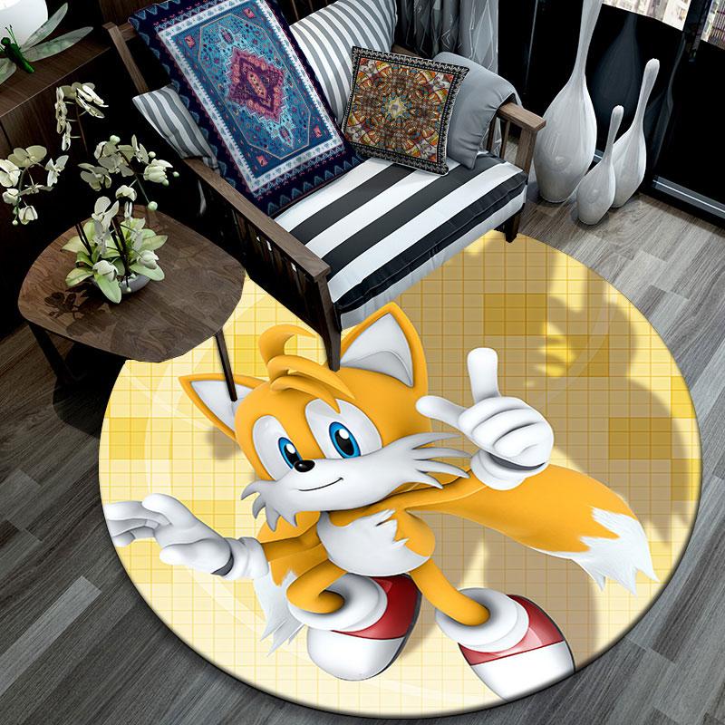 Tails Collection,Round Area Rug,Carpet Rug for Living Room Bedroom Sofa Playroom Decor,Non-slip Floor Mat
