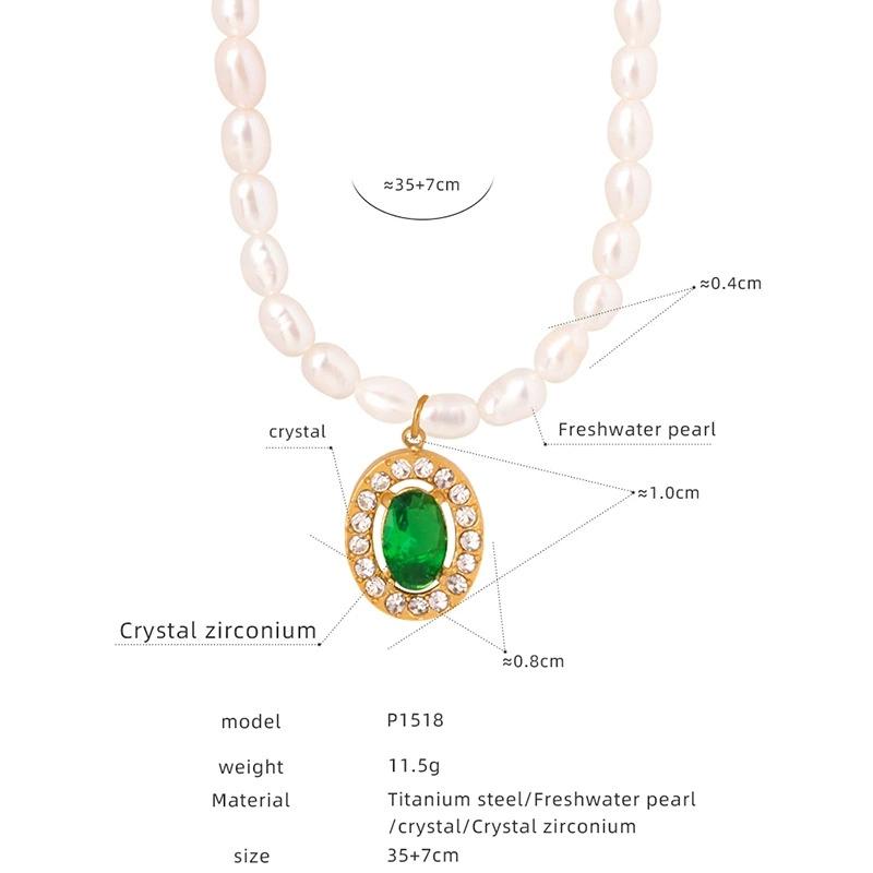 LT-P1521 New Retro Style Light Luxury French Pendant Necklace Titanium Steel 18K Gold/Silver Plated Zircon Heart Shape Jewelry