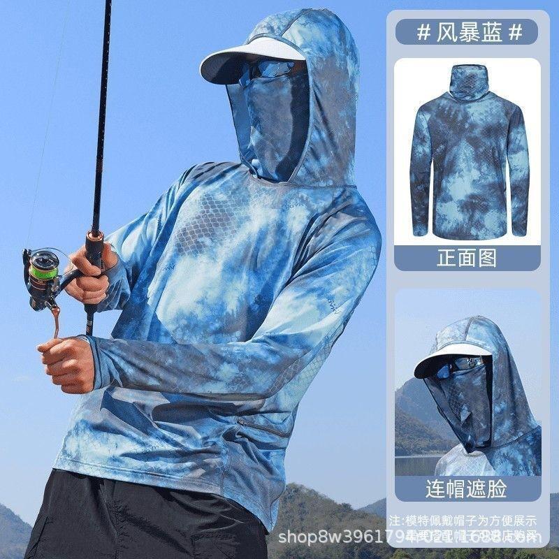 Mens UPF 50 Quick-Dry Fishing Sun Protection Hooded Rash Guard T-Shirt Beach Surfing Outdoor Activities