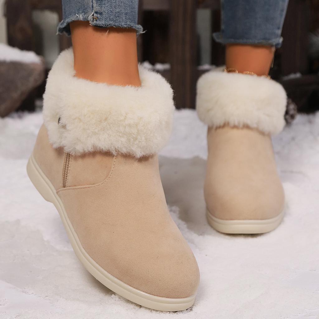 Winter Women's Plush Cotton Shoes Fashion Zipper Keep Warm Platform Shoes for Women Snow Boots Outdoor Casual Women's Ankle Boots