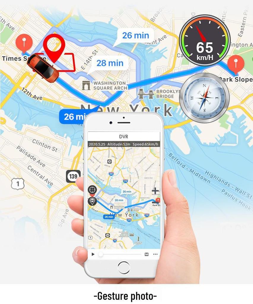 T8 4K Двойная видеорегистратор с ночным видением, WiFi и GPS-слежением