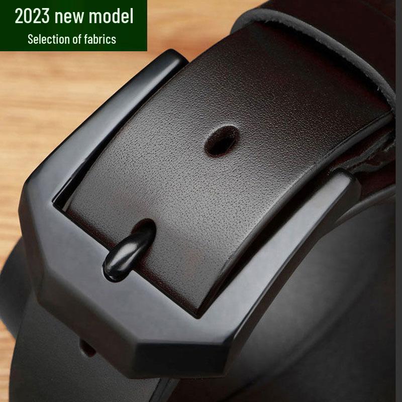 Men's PU Vintage Pin Buckle Leather Belt - Casual & Business Versatile Accessory for Jeans