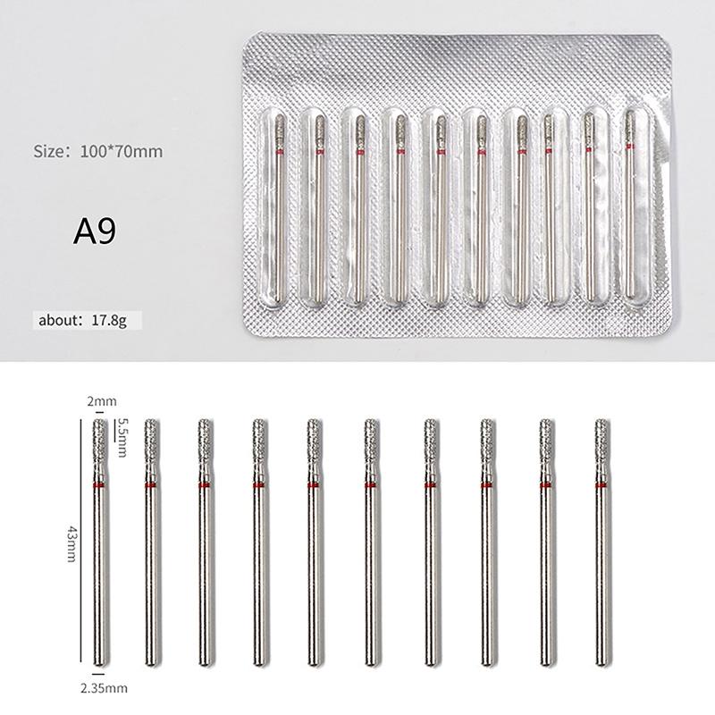10pcs Nail Drill Bit Rotary Electric Milling Cutters for Pedicure and Manicure, Files Cuticle Burr Nail Tools Accessories