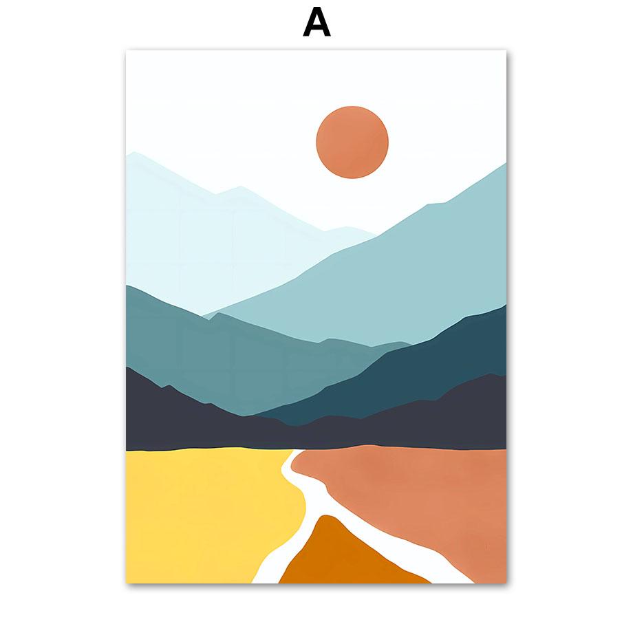 Абстрактные минималистичные плакаты и принты Море Пляж Серфинг Горы Настенное искусство Холст Живопись Настенные картины для декора гостиной