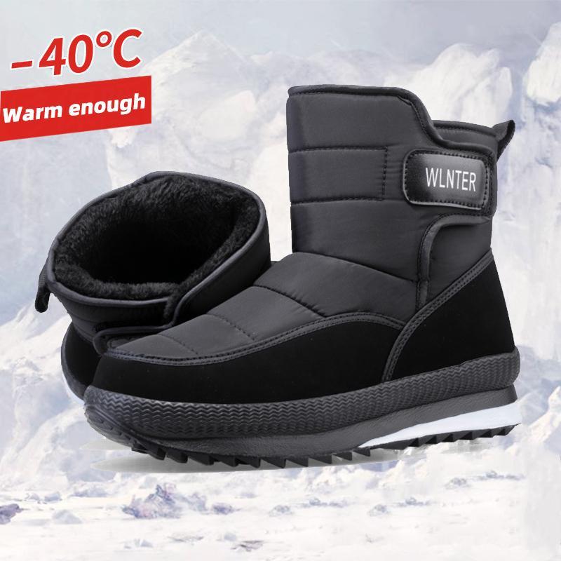 Large Winter New Thickened Cotton Shoes Middle-aged Elderly Plush Warm Snow Boots Non Slip Waterproof
