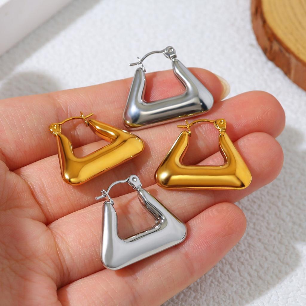 Серьги-гвоздики Wind Fashion Personality из титановой стали с геометрическим узором, серьги-гвоздики Niche Premium из нержавеющей стали с треугольным узором