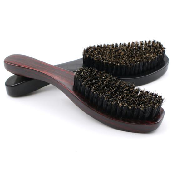 Wave Brush Men Styling Wooden Beard Brush Bristle Hair Brush Beard Styling Accessory for Home Salon Travel
