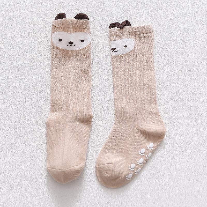 Children's Non-Slip Knee-High Cotton Socks Set