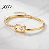 Elegant Geometric Cuff Bangle Sparkly Zircon Bracelet for Women, Shiny Rhinestone Adjustable Bracelet, Statement Jewelry Daily, Banquets, Party