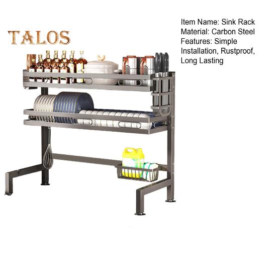 Стойка для хранения кухонной посуды, регулируемая длина, грузоподъемность 144 фунта, нержавеющая, легко моется, большая металлическая стойка для посуды