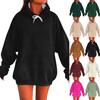 Women's Fashion Casual Long Sleeve Pullover Hooded Solid Color Sweatshirt