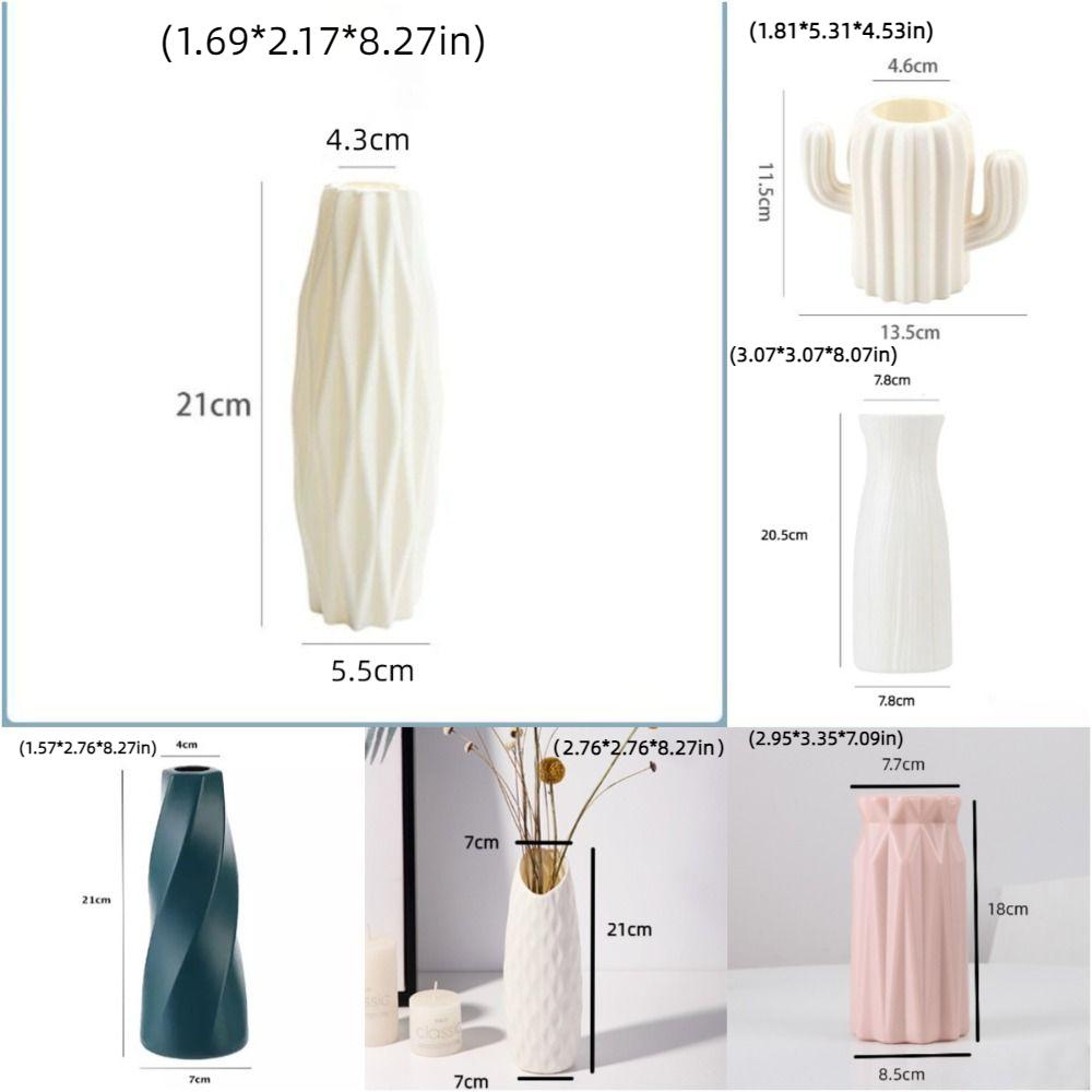 Creative Nordic Flower Vase Durable Flower Bottle Ins Plastic Flower Pot Home Decoration