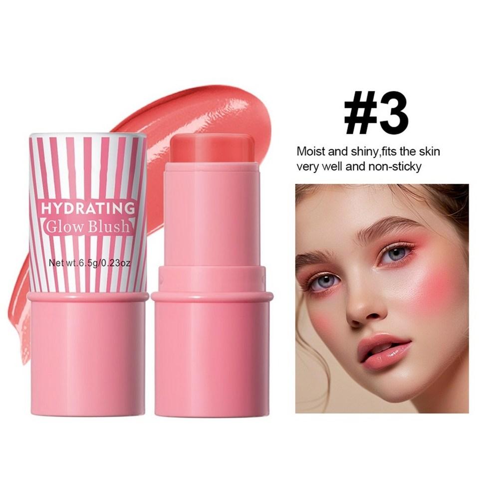 Увлажняющие сияющие румяна-стик для щек, увлажняющие, легкие и удобные, с прохладной текстурой для макияжа лица для женщин, 3 в 1