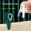 12pcs Durable Plastic Clothes Pins Green White Household Food Clips No Pressing Marks Socks Underwear Clips for Laundry Room