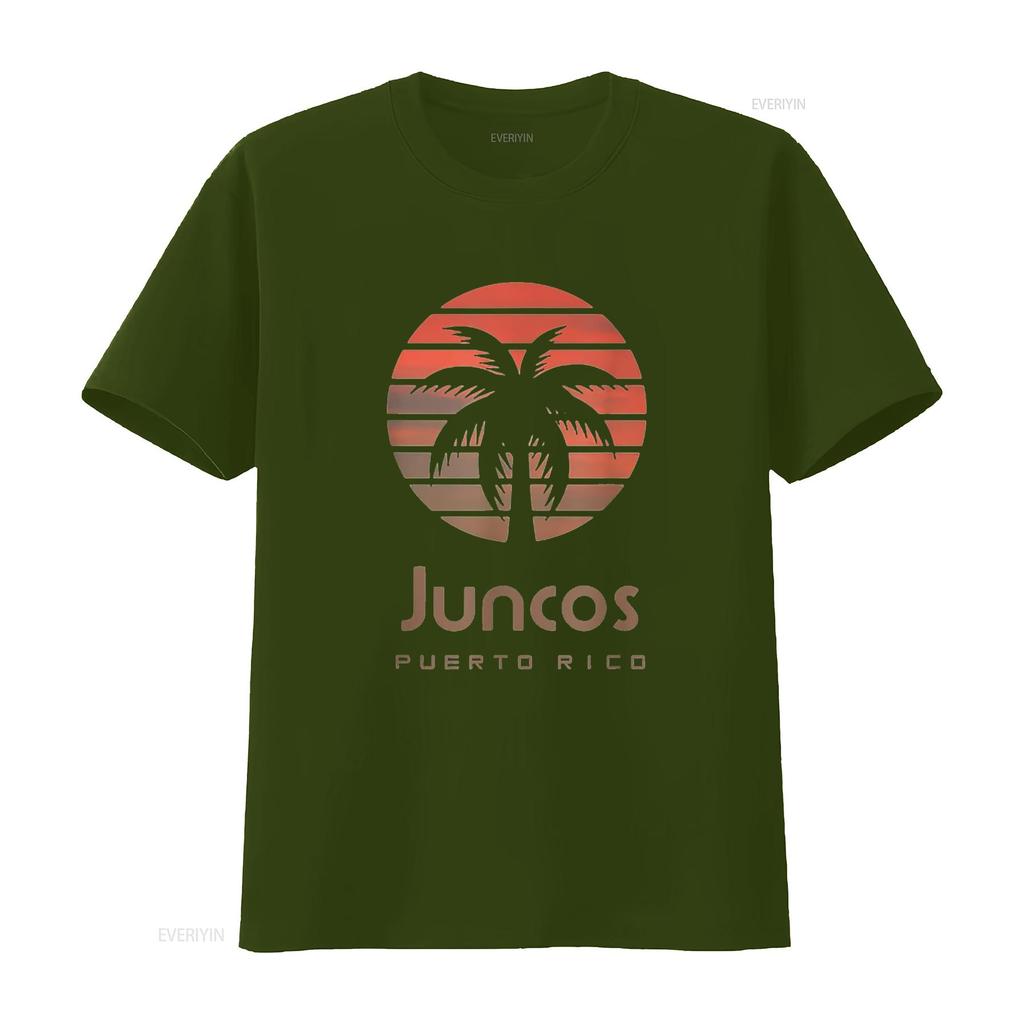 Womens Juncos Puerto Rico T Shirt Black Small vintage Washed homme streetwear Breathable Slightly Casual graphic