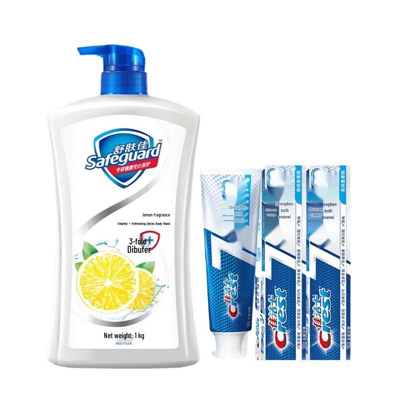 Crest Pro-Health Toothpaste & Safeguard Lemon Shower Gel Bundle