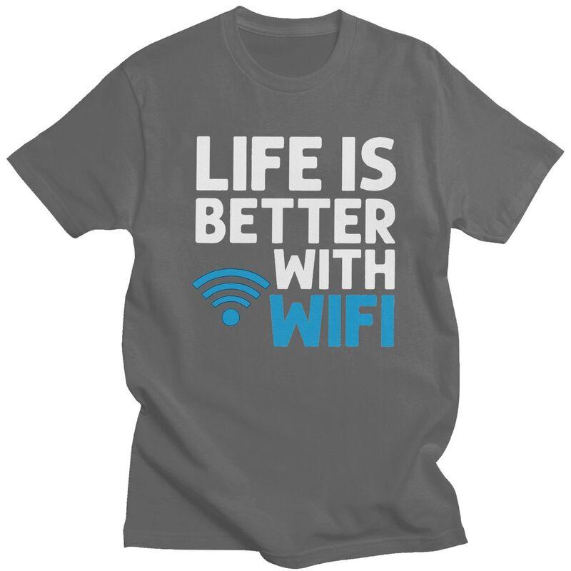 Пользовательский Wi-Fi роутер Пароль от интернета Цитаты Компьютерный гик Подарок Футболка для мужчин Чистый хлопок Футболки Приталенная одежда Подарок