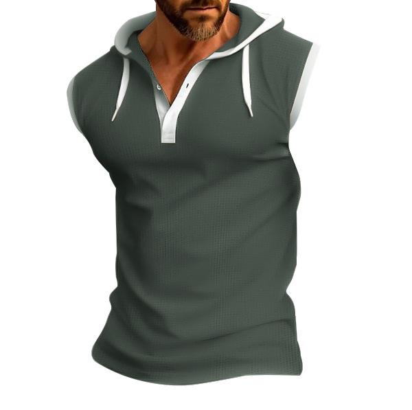 European and American Style Men's Summer Waistcoat Hooded Sleeveless Vest Fashion Casual Tank Top