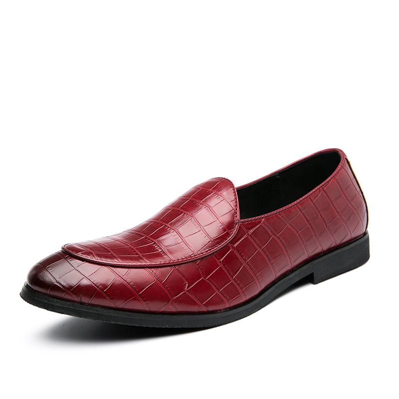Wedding Italian Dress Footwear Leather Business Red Office Casual Mens Formal Designer Black Loafers Flats Oxfords Shoes for Men