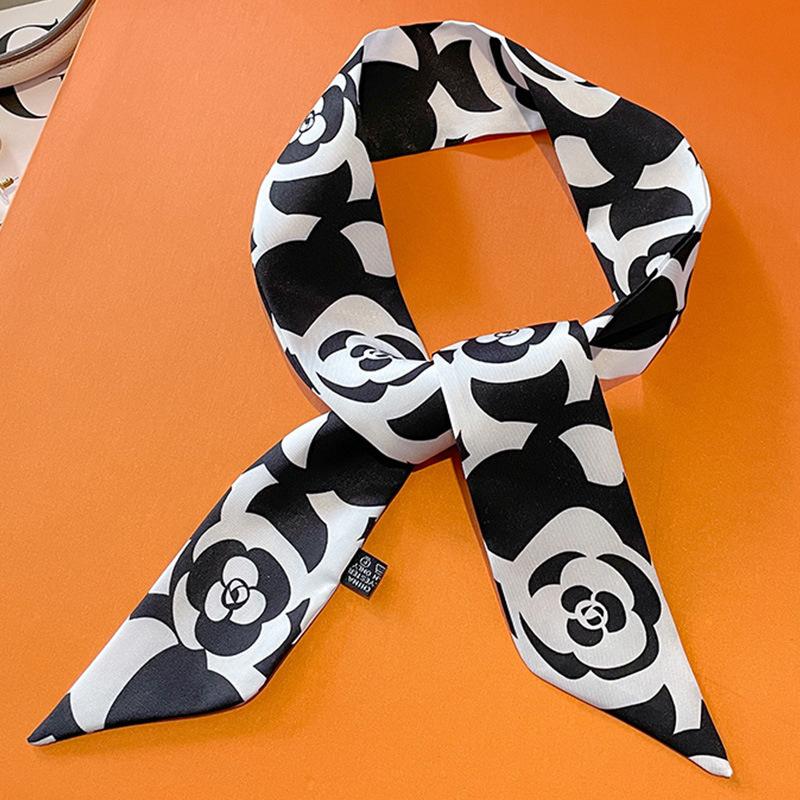 Fashion Skinny Silk Scarf for Women Fashion Hair Ribbons Headbands Bandana Female Bag Wrist Wrap Neckerchief Foulard Neck Ties