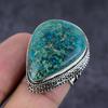 Natural Chrysocolla Gemstone Handmade 925 Sterling Silver Jewelry Ring S.10 r3E82