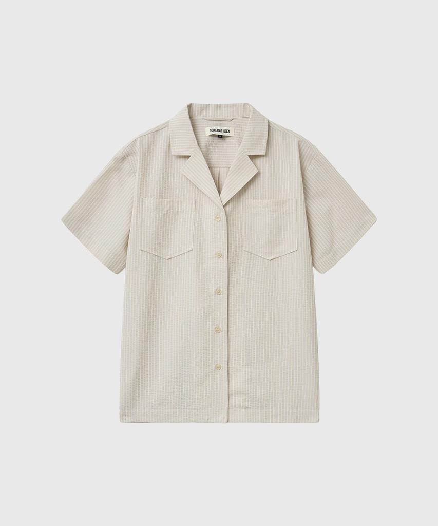 GENERALIDEA Seersucker Collar Half Shirt [Beige] / Gf2Lsh518