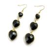 [L7972] - Black 'Love' Designer Earrings
