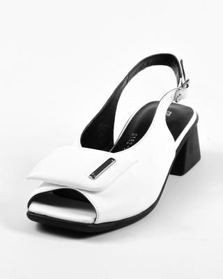 Босоножки на среднем каблуке 182956 36 Белый кожа