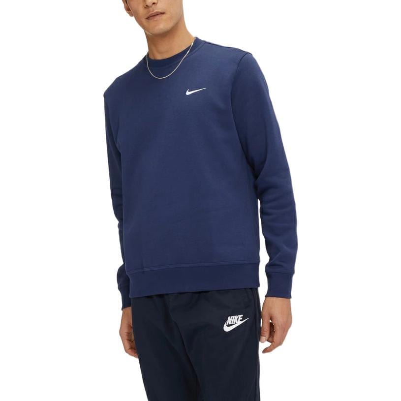 Nike Knitted Fabric Sports Thickened And Fleece Lined Thermal Crew Neck Pullover Sweatshirt Winter Men's Blue 916609-410