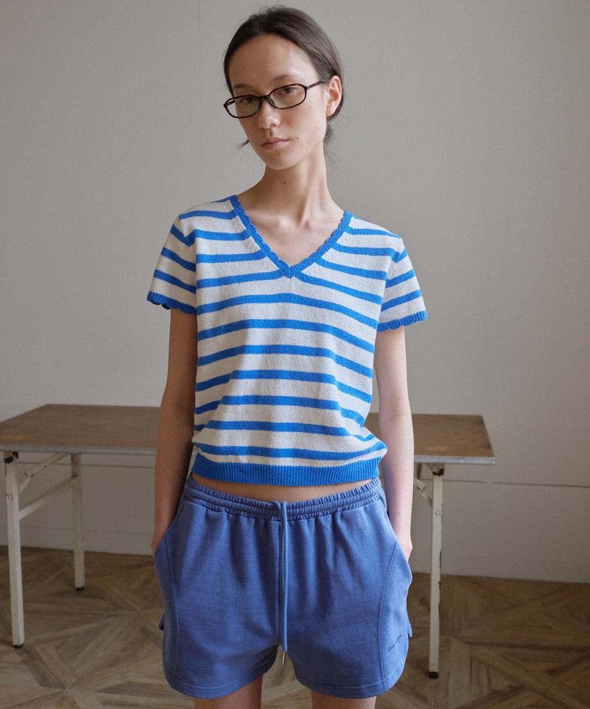 Вязаный свитер Sienneu Hope Stripe (синий)