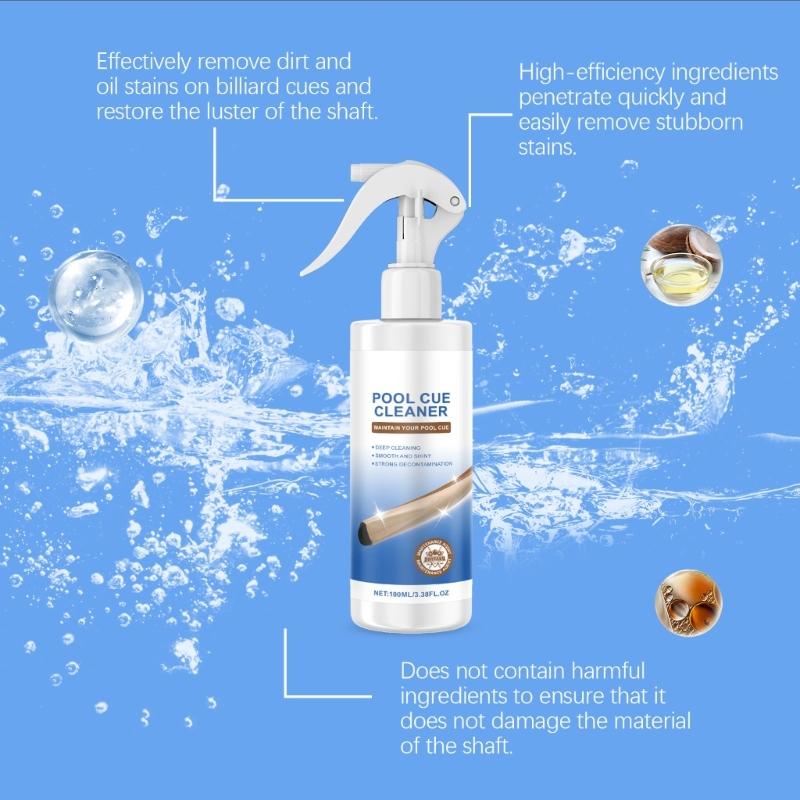 Billiards Cue Cleaner Powerful Stain Removal Sprays Billiards Cue Shaft Treatments AntiCracking Pool Cue Shaft Care Tool