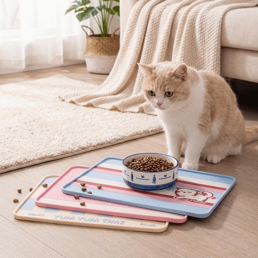 Anti-fouling Pet Placemat Non-slip Cat Drinking Feeding Mat Pet Feeding Pad  Floor Protector