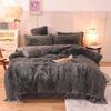 "Mink Velvet Plush Winter Bed Set: Four-Piece Solid Color Quilt Cover"