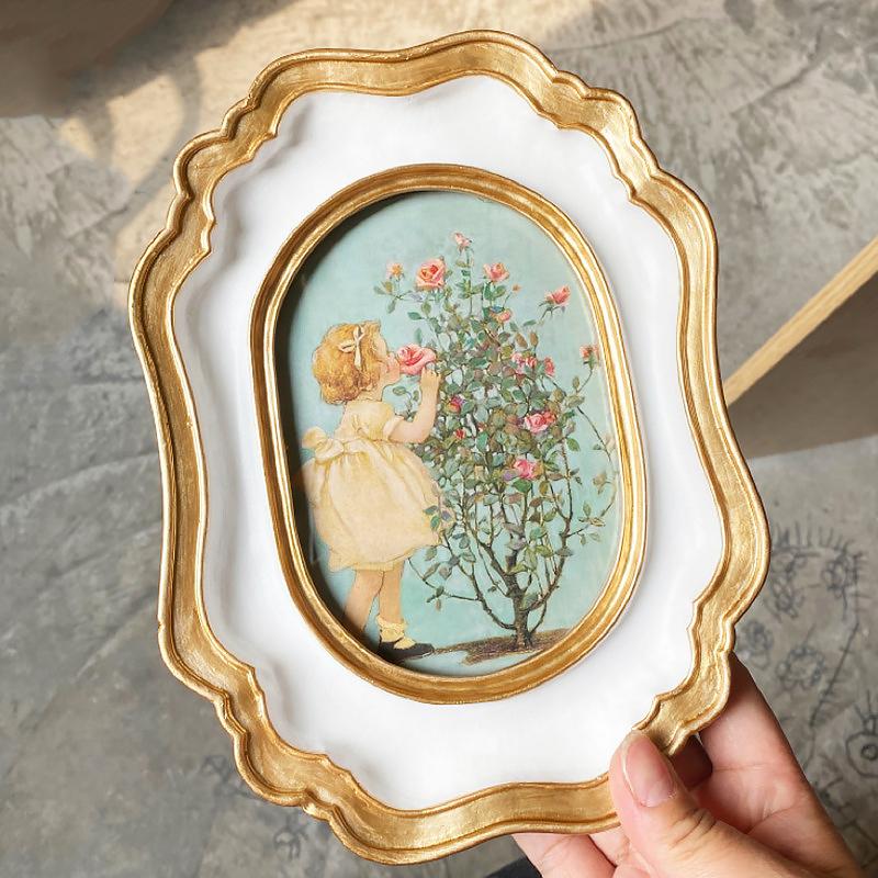 1 шт. настольные украшения оригинальность настенные винтажные золотые фоторамки в европейском стиле упорядочить стол смола