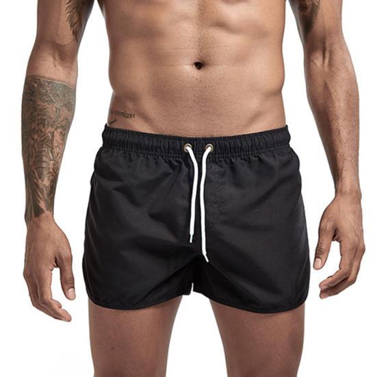 Men Shorts Lightweight Breathable Athletic Elastic Waist Casual Ultra-Short Solid Color Shorts Beach Summer Wear