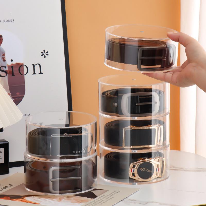 Вращающийся многослойный органайзер для ремней, прозрачный витринный шкаф для женских ремней, ожерелий, ювелирных изделий, держатель для хранения галстуков и бабочек