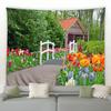 Garden Landscape Tapestry Spring Forest Flower Plant Park Landscape Wall Hanging Bedroom Room Aesthetics Home Decoration