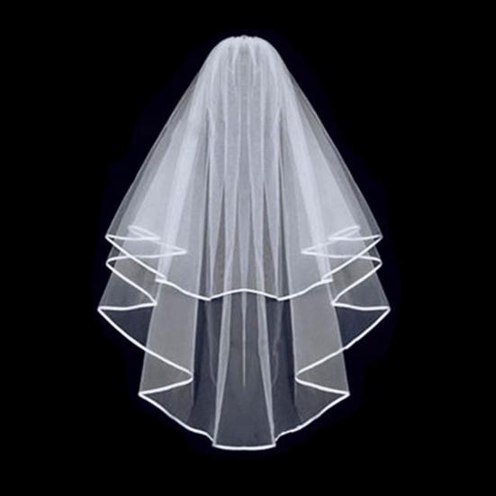 Свадебная фата двухслойная однотонная лента с кромкой, свадебная фата мягкая сетка