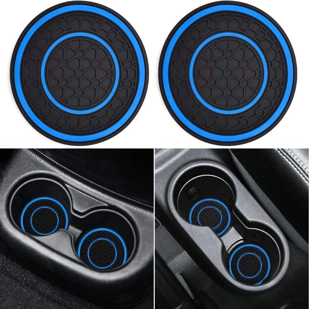 2pcs PVC Car Coasters Anti-Slip Drink Holder Car Interior Accessories Car Bottle Holder