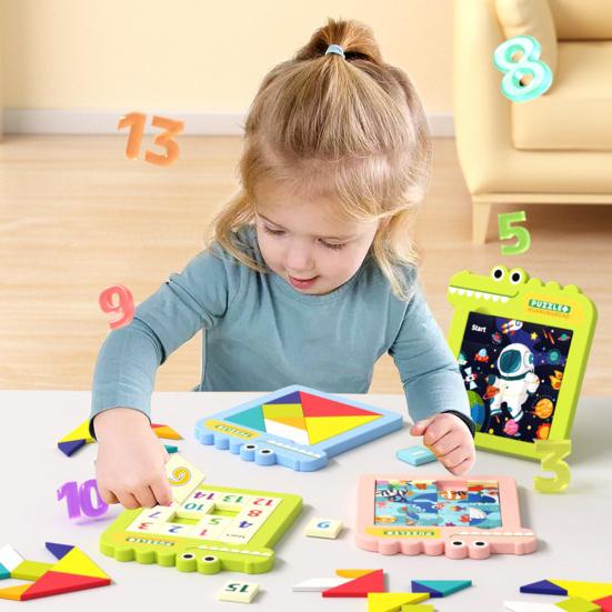 Slide Puzzle Interactive Interesting Fine Workmanship Creative Multifunctional Thinking Logic Training ABS Digital Sliding Puzzle Cartoon Educational