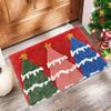 1pc Fluffy Christmas Deer Microfiber Bath Mat - Quick-Dry & Absorbent, Festive Holiday Design with Red Berries & Green Leaves