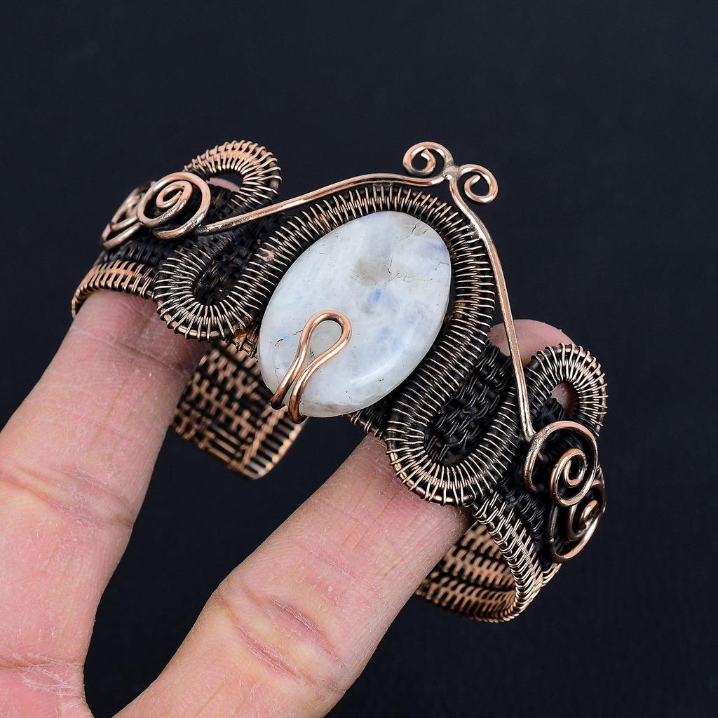 Браслет с радужным лунным камнем, ювелирные изделия из драгоценных камней, браслет из чистого серебра 925 пробы, красивый ювелирный браслет ручной работы