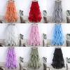Princess Style Mesh Skirt With Ruffle Hem And High Waist For Summer Casual Wear
