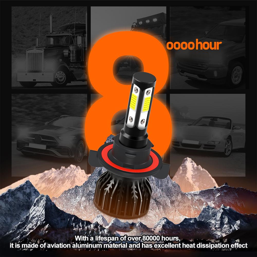 H13 H4 9004 9007 Светодиодные лампы «Все в одном» 9005/HB3 9006/HB4 H7 H11 Свет дальнего и ближнего света 29000 лм Встроенный вентилятор 15000 об/мин Упаковка из 2 штук