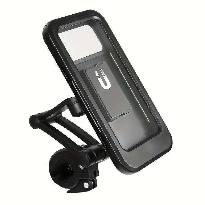 Waterproof Motorcycle Phone Mount, 360° Adjustable Bike Handlebar Holder for Smartphones with Anti-Shock for Navigation