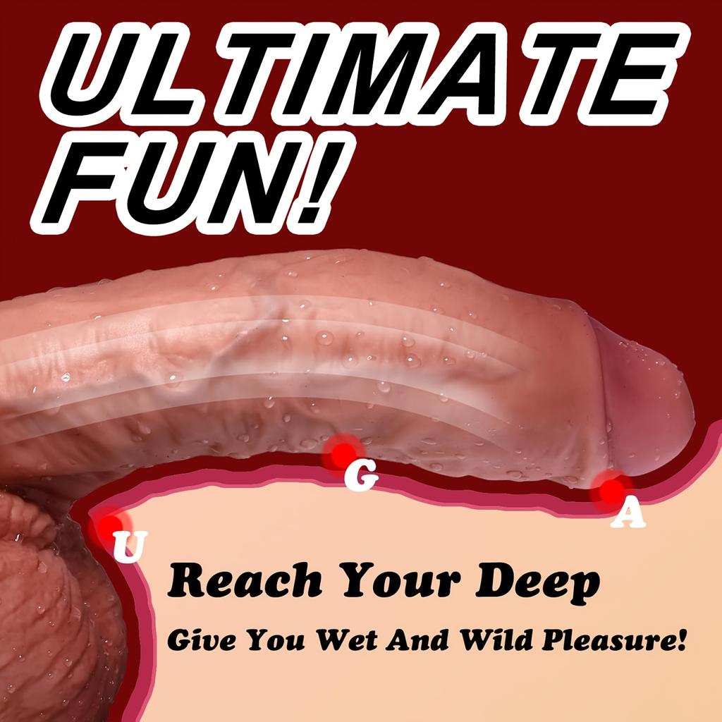 Реалистичный дилдо из жидкого силикона – Мягкий, гибкий пенис с мощной присоской, Многоразовая игрушка для взрослых для стимуляции точки G и анальной игры, Для мужчин и женщин, пар