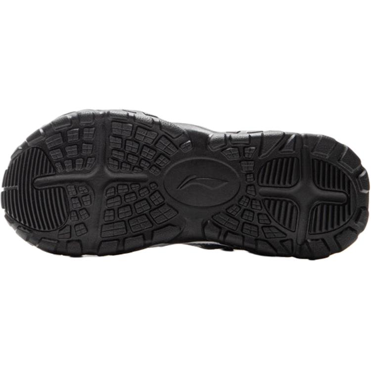 Li Ning Kids Outdoor Comfortable Versatile Non-Slip Shock Absorbing Low-Top Sandals Kids Sandals Black YKEV016-3