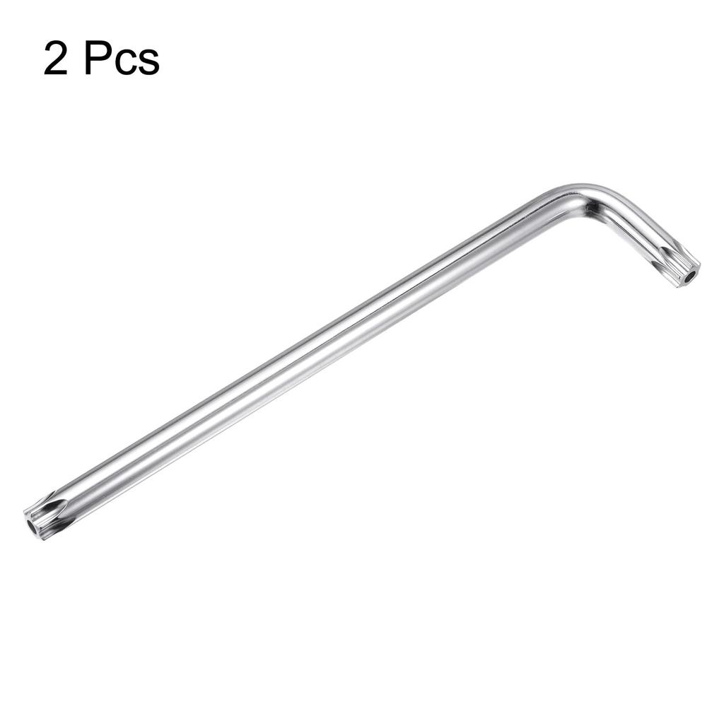 Uxcell T60 Torx Starkey 259mm Long Arm S2 Hand Tool for Automotive and Home Repairs 2-Piece Tamper-Proof Wrench, / 10.2" L-Shaped 6-Point Wrench,